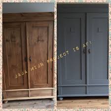 antieke kast gepimpt met krijtverf van pure original kleur oxford blue antieke kast kasten schilderen houten kasten schilderen