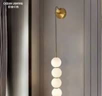 Ocean Lighting Chinese Factory Hotel Bedroom Bedside Light Modern LED Glass  Wall Lamp