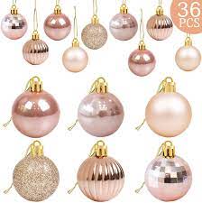 Maybe you would like to learn more about one of these? Amazon Com 36pcs Rose Gold Christmas Balls Ornaments For Xmas Tree Christmas Tree Ornaments Christmas Decorations Christmas Tree Baubles Ornaments Xmas Party Supplies Decorations Christmas Holiday Decor Kitchen Dining