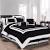 White Bedding With Black Accents
