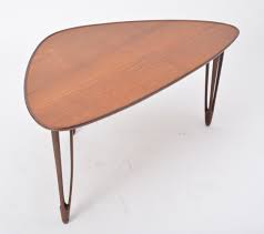 Elke round glass coffee table with brass base. Teak Tripod Coffee Table From Bc Mobler 1950s 98169