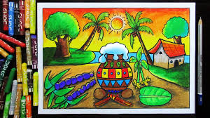 Pongal Festival Drawing For Beginners And School Students Pongal Landscape Drawing Youtube We hope this makar sankranti connects you to the brightest of moments. pongal festival drawing for beginners and school students pongal landscape drawing