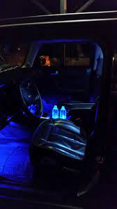 The Blue Led And Ledglow Interior Lighting I Installed We Re Not Done We Got All The A C Vents And Glove Box To Still Do Interior Led Lights Car Interior Car