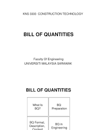 • the contract documents inc … financial and business terms. Bq And Preparation Of Bq Specification Technical Standard Architect