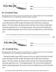 Education World Every Day Edits It S Football Time Download Education World Editing Writing Prepositional Phrases