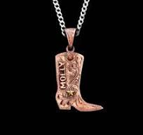Cowboy Boot Custom Pendant - Molly's Custom Silver