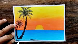 More images for how to draw a sunset with oil pastels for beginners » How To Make Sunset Scenery With Oil Pastels