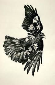 Raven With Lilies Tattoo Raven And Rose Crow Tattoo Lillies Tattoo Raven Tattoo