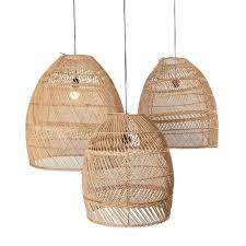 Rotin luxe élégant lampe en rotin, lampadaire osier frais java grand abat jour rotin naturel laumain, 13 meilleures images. Abat Jour Moon Pour Suspension Lot De 3 Rotin Naturel