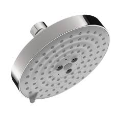 Hansgrohe 3 Spray 5 4 In Single Wall Mount Fixed Rain Shower Head In Chrome Grey Shower Heads Hansgrohe Shower Head Shower Head Reviews