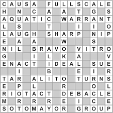 In a development that got lost in all the jabber about the nevada caucuses, supreme court justice sonia sotomayor used a dissent in a case that highlighted one of the worst ideas ever to. A Legal Puzzle Crossword Feature With A Supreme Court Theme Npr