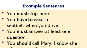 White compound noun formations can vary between american and british english, too. 9 Example Sentences And Definition With Modals Of Obligation English Study Here