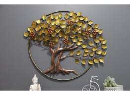 Teal metal wall decor *see offer details. Metal Ring Grapes Tree Golden Wall Decor By Malik Designs Malik Designs