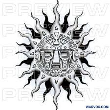 Sun was highly revered by the mayans, and associated with traits like awareness, clarity, and enlightenment. Tribal Sun Tattoo Design Aztec Tattoos Warvox Aztec Mayan Inca Tattoo Designs