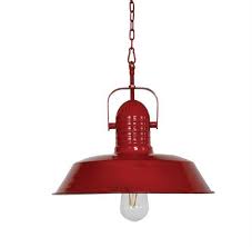 vintage chic red metal pendant light