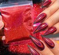 0.2mm Christmas Laser Chrome Red Glitter Powder 10G Ultra Fine Holographic  Nail Pigment for Nail Gel Polish Reflective Pigment - AliExpress