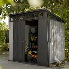 Abri Toit Plat En Resine Brossee Brossium 4 7m Plancher Keter Abri Jardin Resine Abri De Jardin Abri