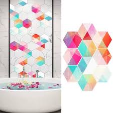 10pcs Salle De Bains Cuisine Colore Carrelage Hexagonal Autocollant Antiderapant Mur Decor S01c6e Cdiscount Bricolage