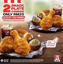Harga snack plate kfc ala carte. Kfc 2 Snack Plates Combo For Rm 20 Today