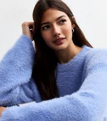 Light Blue Large Size Jumpers Light Blue Fluffy Jumper