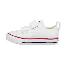 Chaussures converse taille 22 d'occasion : Converse Chuck Taylor All Star 2v Broderies Enfant Blanc Enfants Fanny Chaussures