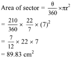 The area of a circle is calculated as a = πr². Radius Of A Sector Of A Circle Is 7 Cm If Measure Of Arc Of The Sector Is I 30 Ii 210 Iii Three Right Angles Find The Area Sarthaks Econnect