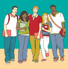 Hand Drawn Group International Students Casual Clothes Posing Together Education Sponsored Group How To Draw Hands International Students Casual Outfits