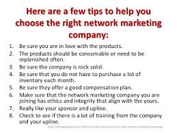 Tips For Choosing The Right Network Marketing Company Network Marketing Tips Network Marketing Network Marketing Opportunities