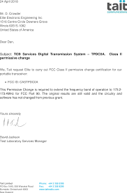 Do you know how to write a cover letter? Tpdc0a 5w Portable Transceiver Cover Letter Tait Letter Head Template Tait