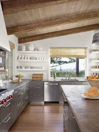 kitchen with stainless steel cabinets