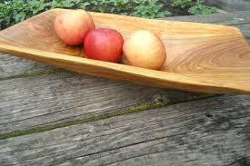 Cherry Wood Bowl Fruit Bowl Hand Carved Bowl Long Rectangle Wood Bowl Food Safe Wooden Bowl Hand Made Cher Wood Bowls Wood Bowls Carving Wooden Bowls