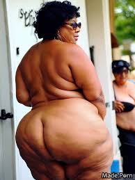 Porn image of nude black hair sunglasses looking at viewer wild afro big  hips big ass created by AI