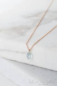 Birthstone Necklace Aquamarine Pendant 14k Gold Necklace Aquamarine Pendant Aquamarine Jewelry Birthstone Necklace