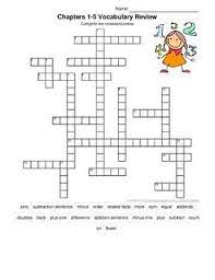 1st Grade Go Math Chapter 1 5 Vocabulary Review Crossword Puzzle Go Math Math Vocabulary