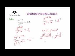 By either adding or subtracting the equations to. Equations With Indices Corbettmaths Youtube