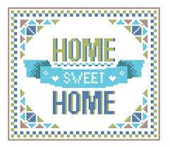 We've a great selection of 17 cat cross stitch patterns by kate mawdsley, a free christmas cat cross stitch pattern from rhona norrie, a set of 4 cats cross stitch patterns for cards from durene jones or a birthday cat cross stitch pattern designed by jenny barton. Modern Cross Stitch Pattern Home Sweet Home Bright Warm And Welcoming Blue And Green Shades Modern Geometric Wall Art Gift Zindagi Designs
