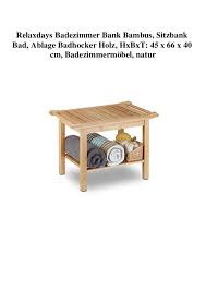 Relaxdays Badezimmer Bank Bambus Sitzbank Bad Ablage Badhocker Hol