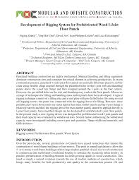Returns for a full refund are honored within 30 days of purchase. Pdf Development Of Rigging System For Prefabricated Wood I Joist Floor Panels