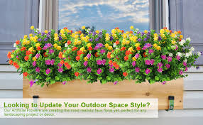 Artflower artificial orchids flowers, 3 pcs 22.8 silk fake orchids flowers orquideas flowers long stem flower bouquets for indoor outdoor decoration wedding arrangement office party home (yellow) 4.7 out of 5 stars 12 Amazon Com 10 Bundles Artificial Flowers Outdoor Fake Flowers For Home Decoration Uv Resistant Faux Plastic Greenery Shrubs Plants For Hanging Garden Porch Window Box Decor In Bulk Wholesale 5 Colors Home