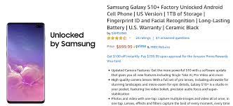 Deal Samsung Galaxy S10 1tb Is Down To 900 On Amazon 400 Off Samsung Galaxy Galaxy Samsung