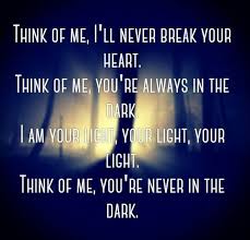 Think Of Me I Ll Never Break Your Heart Kaleida Lyrics Quote John Wick Music Movie Quotes Lyric Quotes Think Of Me