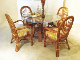 21.5 inches wide x 24 inches deep x 39 inches high. Tropical Palm Harbor Dining Table With Choice Of Round Glass Tops Model 8617 By South Sea Rattan American Rattan Indoor Palm Harbor Dining Table Made From Rattan