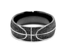 Men S Charcoal Finish Black Basketball Wedding Ring Sports Wedding Ring Basketball Wedding Titanium Wedding Rings