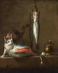 Still Life With Cat And Fish Chardin Jean Baptiste Simeon Museo Nacional Thyssen Bornemisza