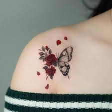 Nicole leisher (@sliknic) has created a short video on tiktok with music original sound. Micro Realistic Half Butterfly Half Roses Tattoo On The