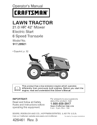 From craftsman's gas lawn mowers, cordless lawn mowers, and corded lawn mowers, we've got the match for you. Craftsman 917 28921 917 289210 917 289211 917 289213 Yt 3000 Manual