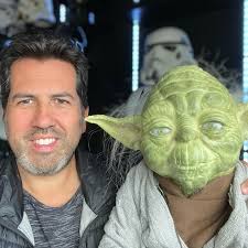 Hanging with my ol' pal, Yoda. In case you were wondering, he was  whispering “you will be…you will be” in my ear. 🤓 #yoda #yodalifesize  #starwarslifesize #jedimaster