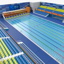 If touch panels are used in competition, then the distance between touch panels should be either 25 or 50 metres to qualify for fina r Olympic Swimming Pool Fina Standards 3d Model 99 Max Obj Ma Fbx C4d Blend 3ds Free3d