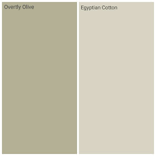 I know oh will not like i think muchof the difference is the blue against the green, it will make it look different as the blue is i'm thinking about overtly olive for my kitchen. Dulux Overtly Olive And Egyptian Cotton Kichen Family Room Familyroomdesignpaintcolours Olive Living Rooms Family Room Design Hallway Colours