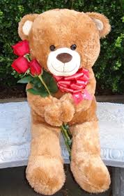 Rose teddy bear real flowers. Teddy Bear With Roses Large Teddy Bear Holding Fresh Roses In Fairfield Ca Adnara Flowers More
